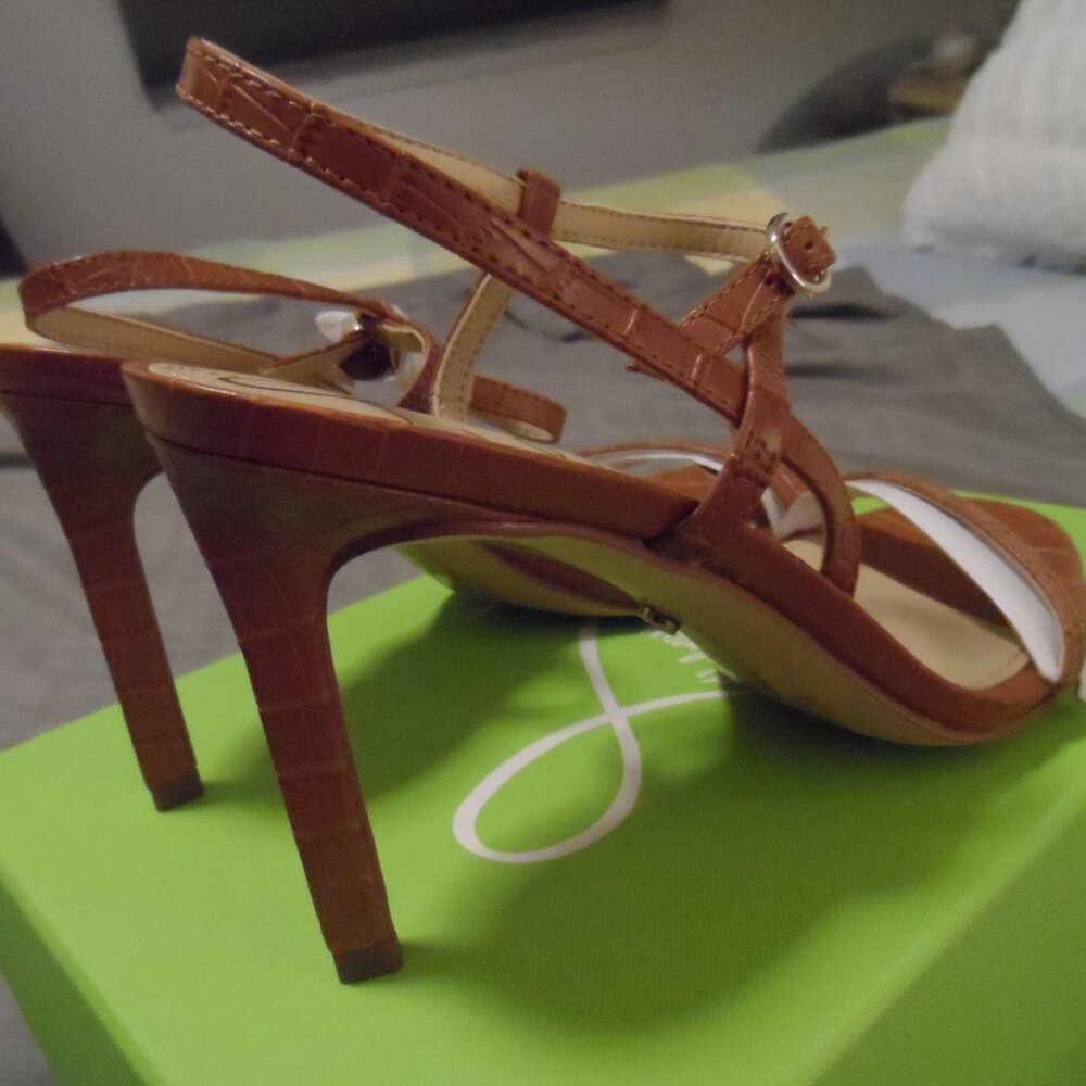New Sam Edelman Strappy Heeled Dress Doran Sandals Brown Sz 7M - Picture 9 of 14